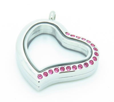 Crystal Heart Locket With Pink - Stoney Creek Charms - 2